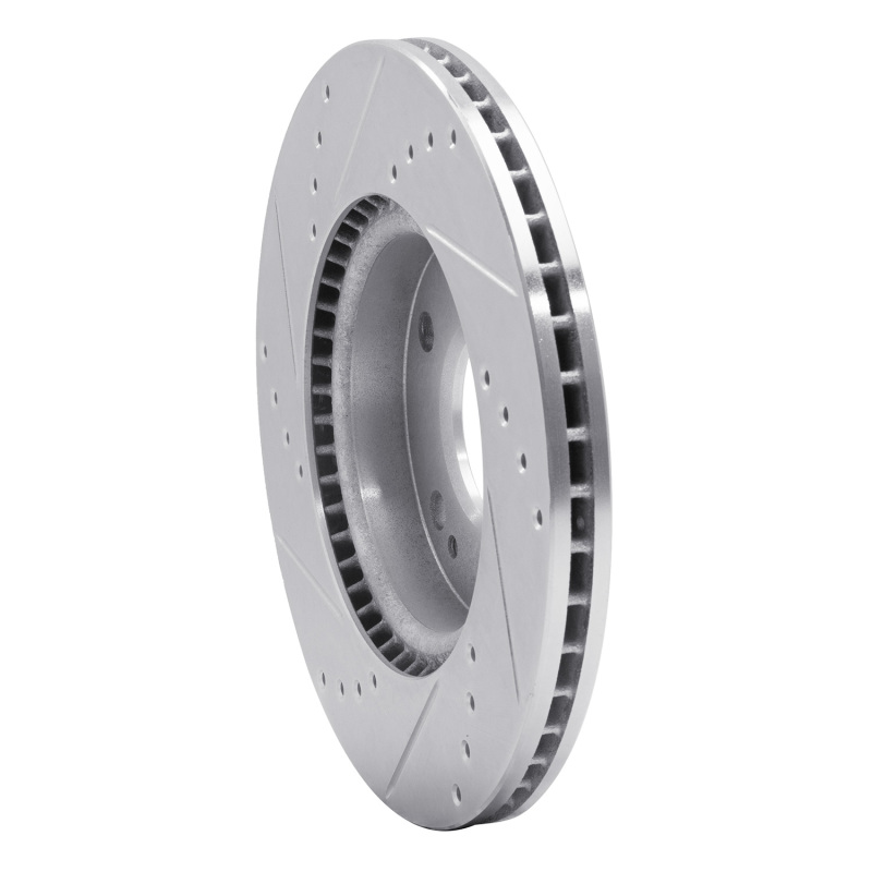 Hyundai Ioniq Brake Rotor (1) - Front Right - R1 Concepts - Drilled & Slotted - Silver - `17-`22